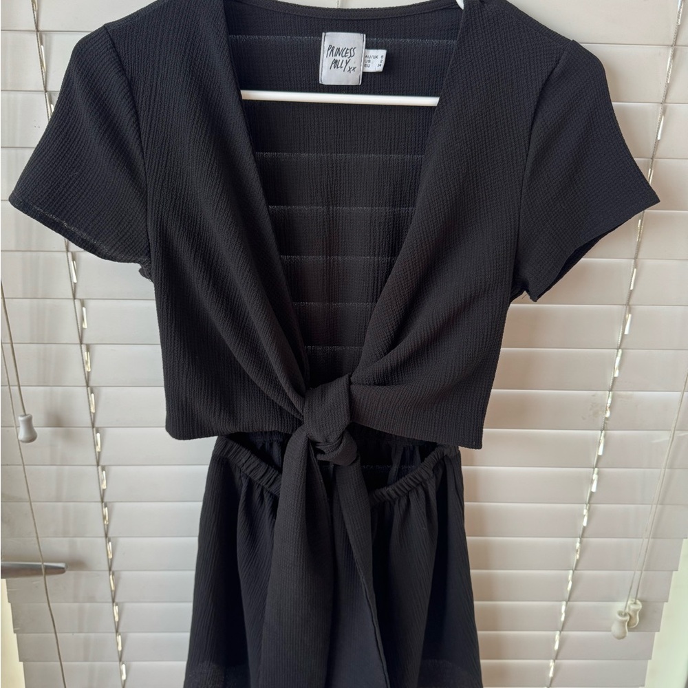Princess Polly Black Tie-Front Dress